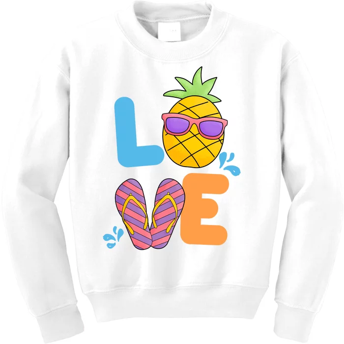 Love Summer Pineapple Cute Kids Sweatshirt