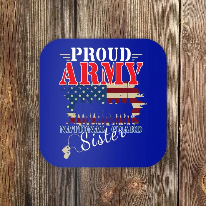 Lady Solider Proud Army National Guard Sister Veterans Day Gift Coaster