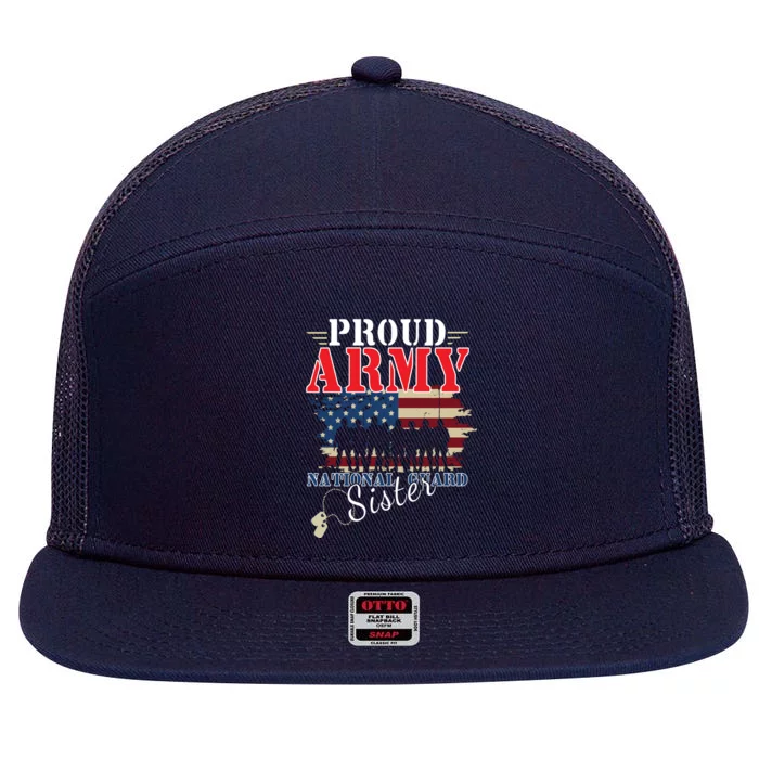 Lady Solider Proud Army National Guard Sister Veterans Day Gift 7 Panel Mesh Trucker Snapback Hat