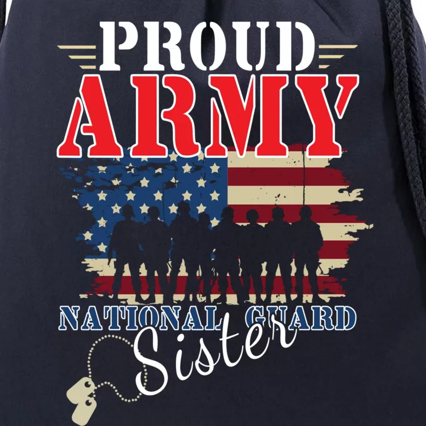 Lady Solider Proud Army National Guard Sister Veterans Day Gift Drawstring Bag