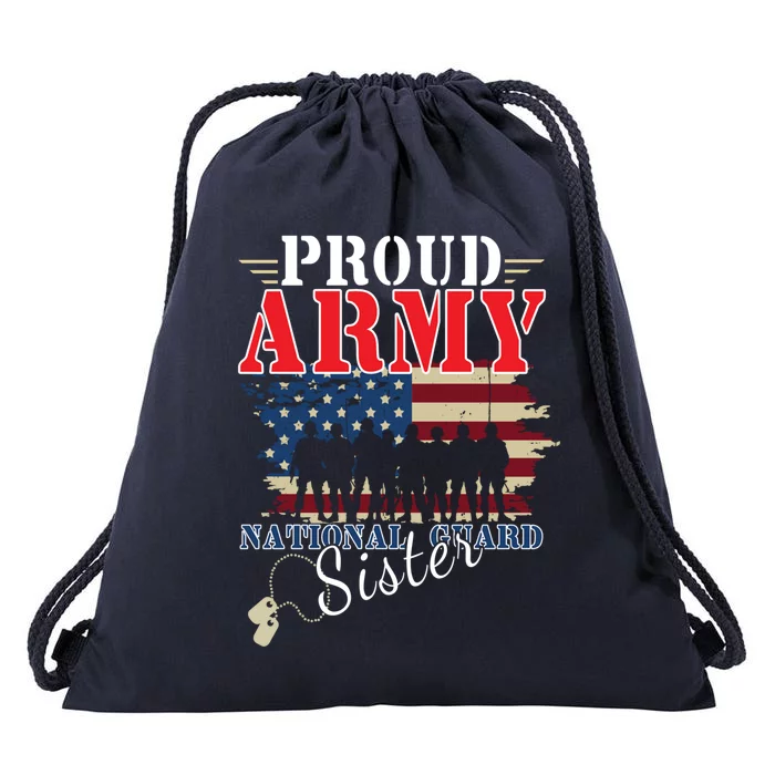 Lady Solider Proud Army National Guard Sister Veterans Day Gift Drawstring Bag