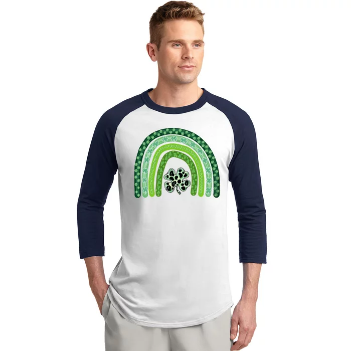 Lucky St Patrick's Day Rainbow Baseball Sleeve Shirt