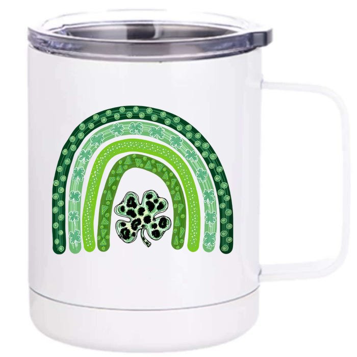 Lucky St Patrick's Day Rainbow Front & Back 12oz Stainless Steel Tumbler Cup