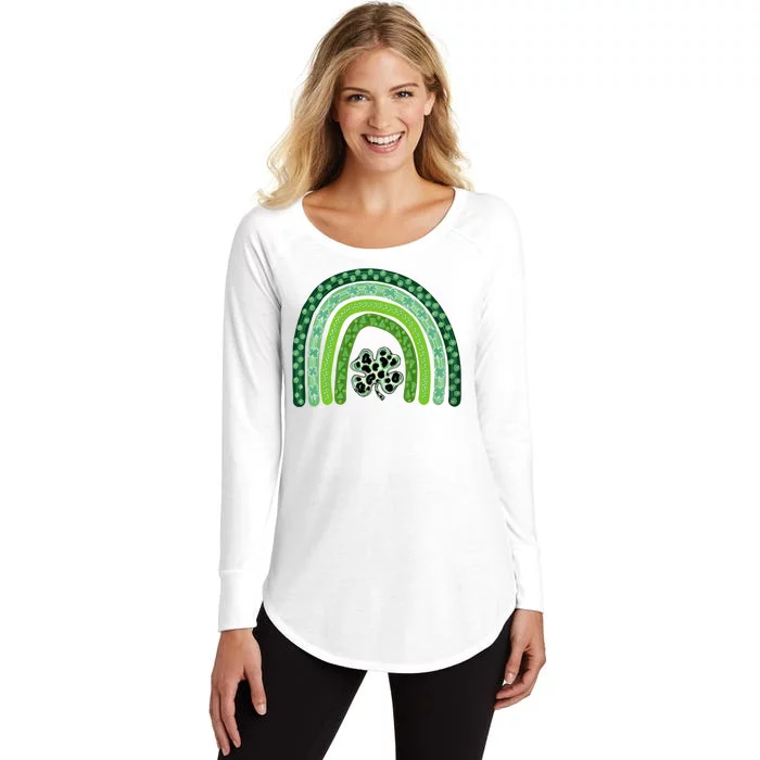 Lucky St Patrick's Day Rainbow Women's Perfect Tri Tunic Long Sleeve Shirt