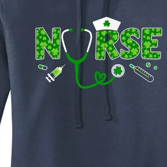 Lucky St Patricks Day Nurse In Clinic Or Hospital Gift Women's Pullover Hoodie