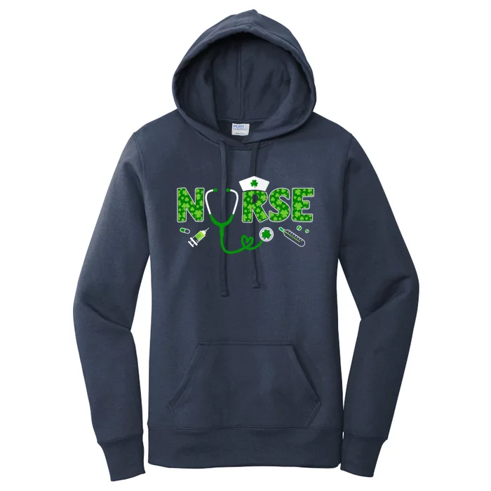 Lucky St Patricks Day Nurse In Clinic Or Hospital Gift Women's Pullover Hoodie