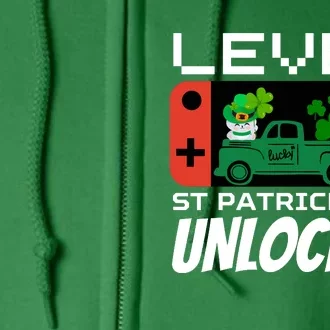 Level St. Patrick Day Unlocked Video Games Full Zip Hoodie