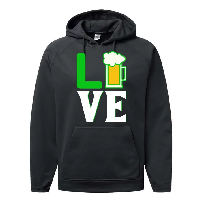 Love St Patricks Day Performance Fleece Hoodie