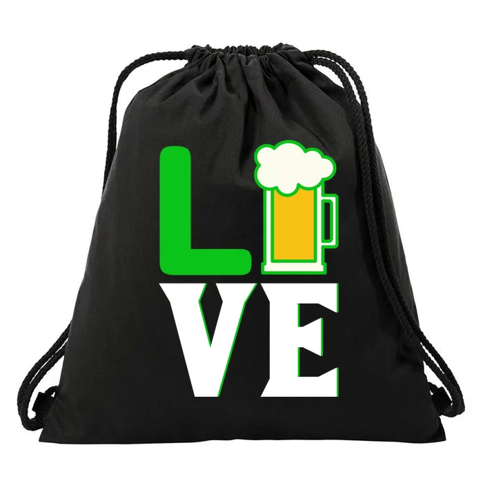 Love St Patricks Day Drawstring Bag