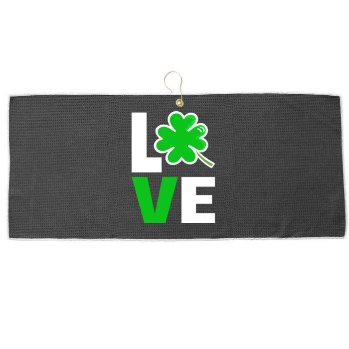 Love St Patricks Day Large Microfiber Waffle Golf Towel