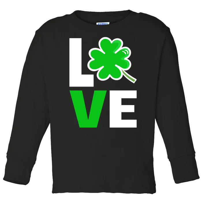 Love St Patricks Day Toddler Long Sleeve Shirt