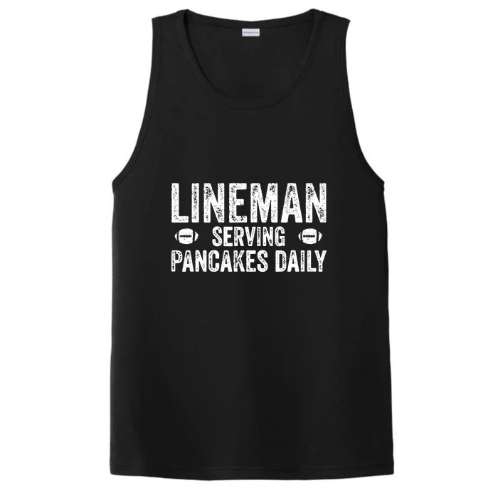 Lineman Serving Pancakes Daily Football Vintage Performance Tank