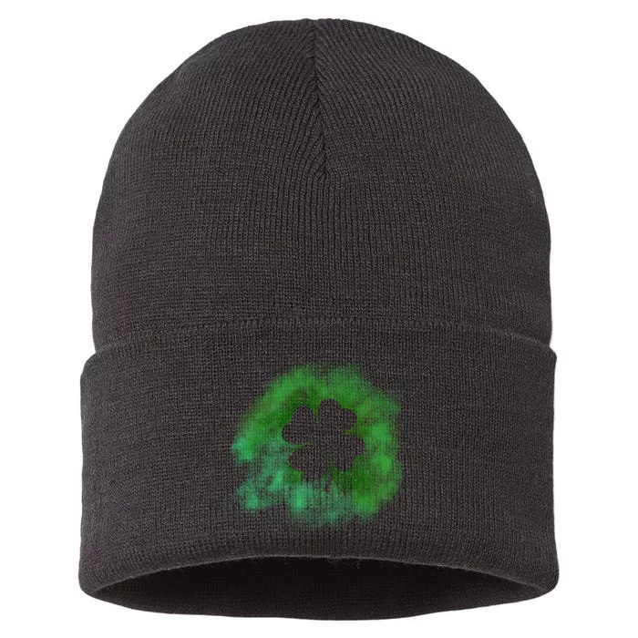 Lucky St Patrick's Day Clover Holiday Sustainable Knit Beanie