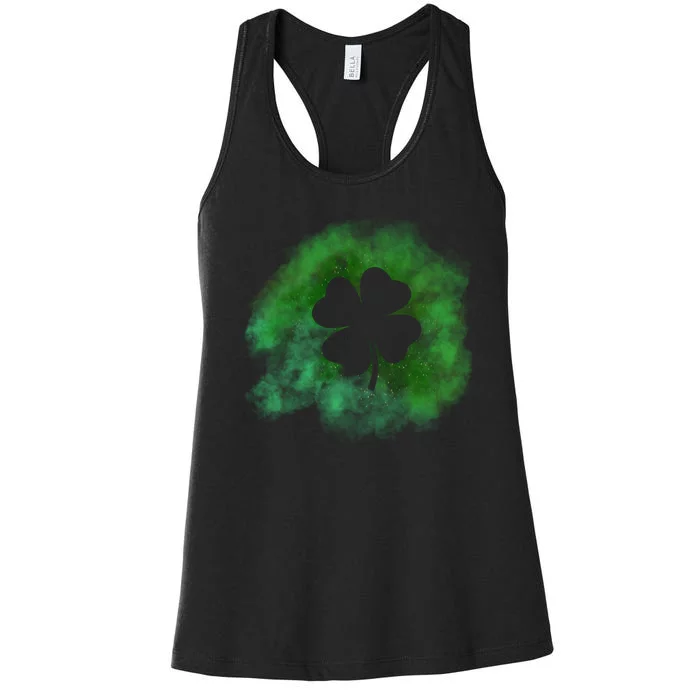 Lucky St Patrick's Day Clover Holiday Women's Racerback Tank