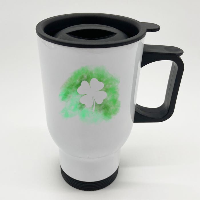 Lucky St Patrick's Day Clover Holiday Front & Back Stainless Steel Travel Mug