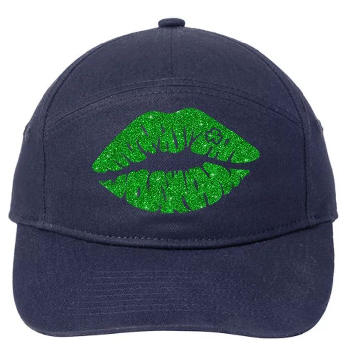 Lucky St Patrick's Day Lips Kiss 7-Panel Snapback Hat