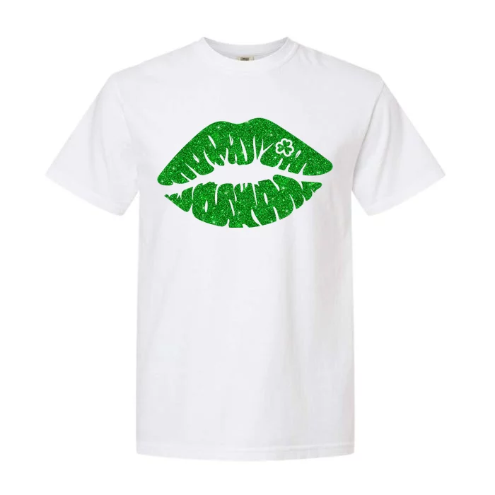 Lucky St Patrick's Day Lips Kiss Garment-Dyed Heavyweight T-Shirt