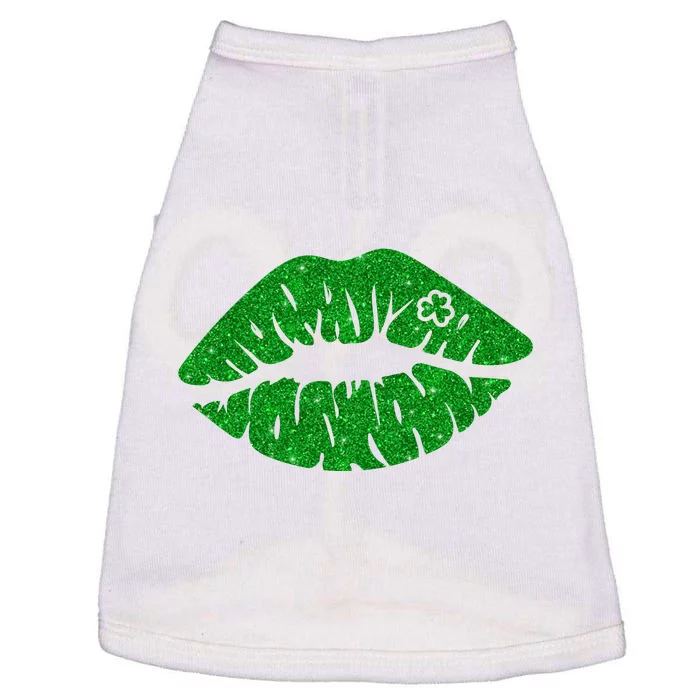 Lucky St Patrick's Day Lips Kiss Doggie Tank