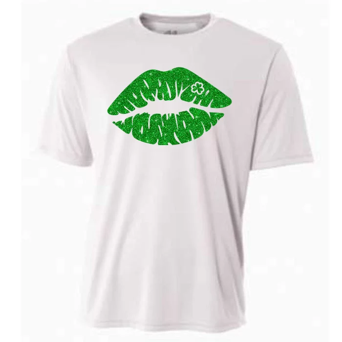 Lucky St Patrick's Day Lips Kiss Cooling Performance Crew T-Shirt