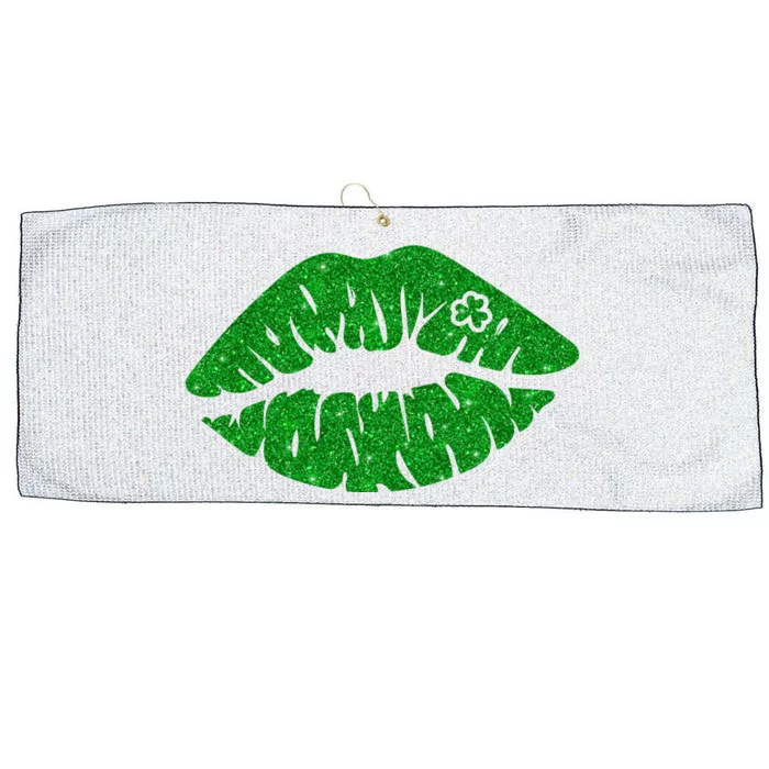 Lucky St Patrick's Day Lips Kiss Large Microfiber Waffle Golf Towel