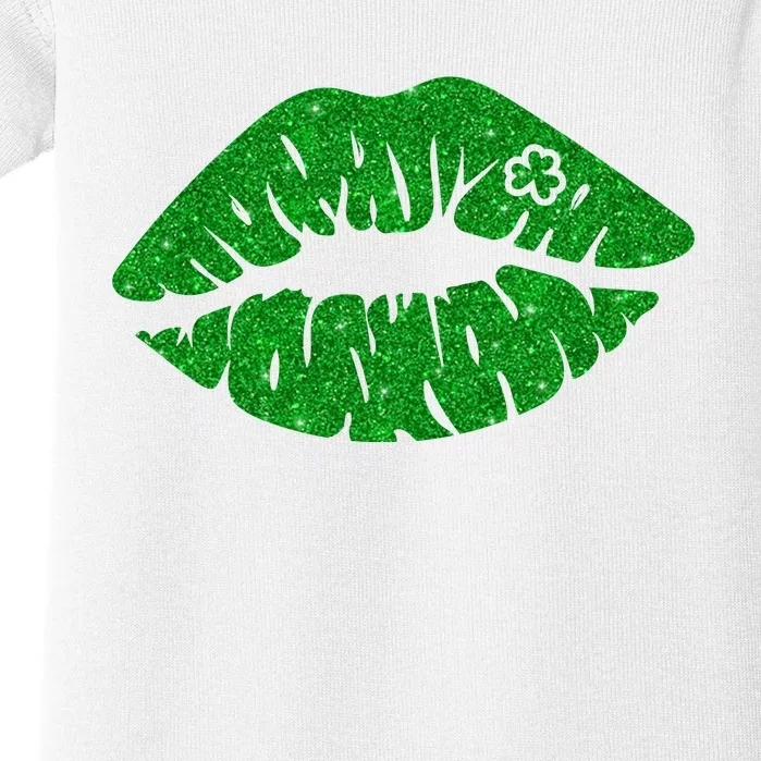 Lucky St Patrick's Day Lips Kiss Baby Bodysuit