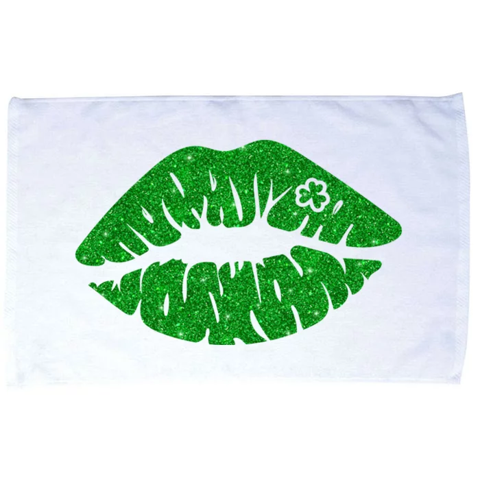 Lucky St Patrick's Day Lips Kiss Microfiber Hand Towel