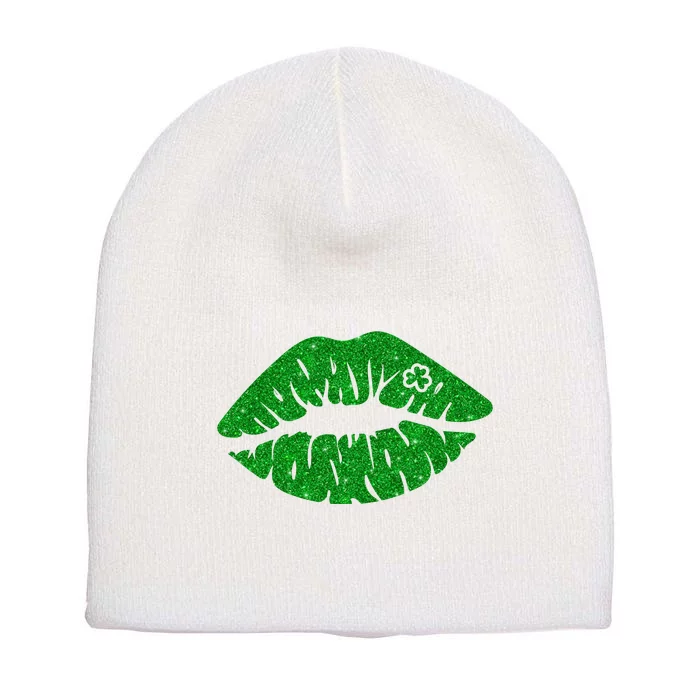 Lucky St Patrick's Day Lips Kiss Short Acrylic Beanie