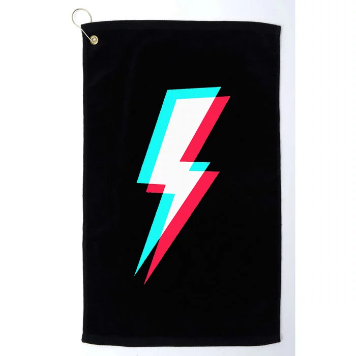 Lightning Symbol Power Electricity Bolt Graphic Platinum Collection Golf Towel