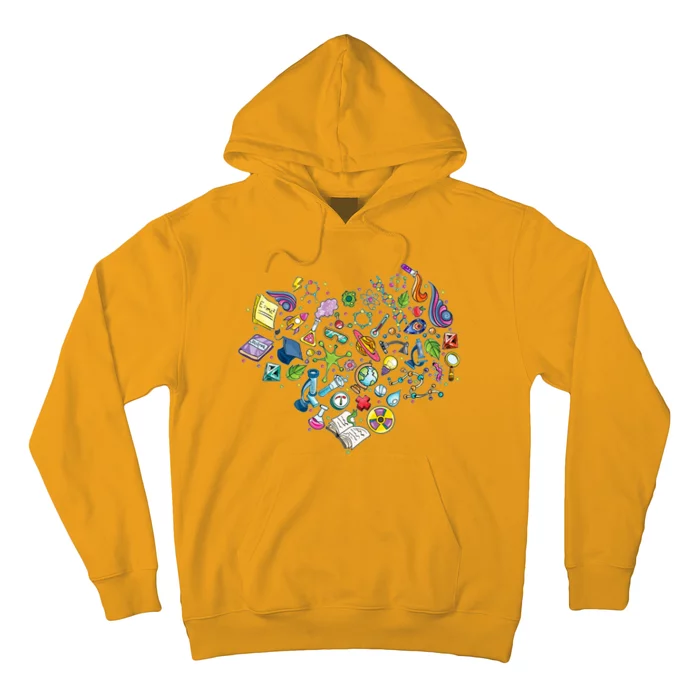 Love Science Pattern Heart Hoodie