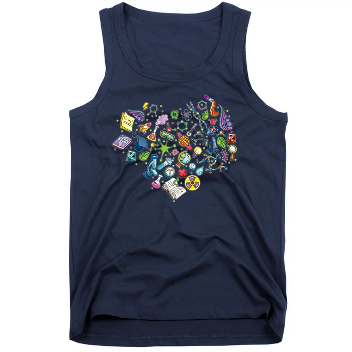 Love Science Pattern Heart Tank Top