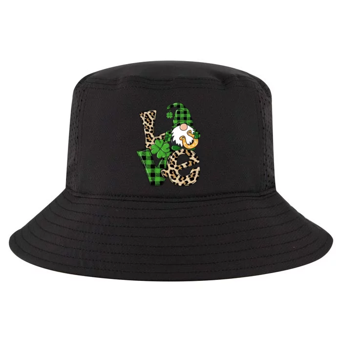 Love St Patricks Day Leopard Checkered Irish Gnome Cool Comfort Performance Bucket Hat