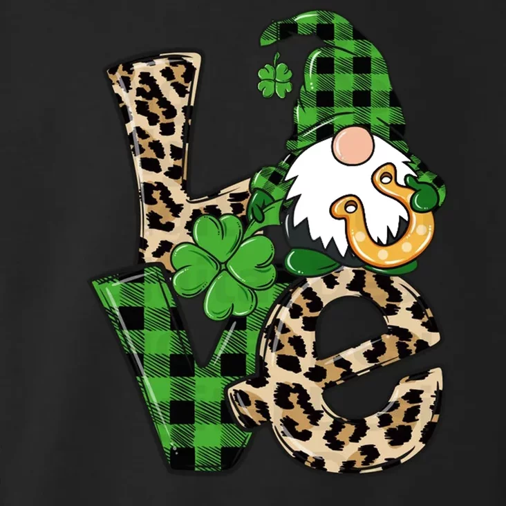 Love St Patricks Day Leopard Checkered Irish Gnome Toddler Hoodie