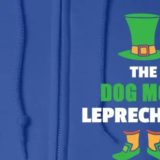 Leprechaun St Patricks Day Dog Mom Gift Full Zip Hoodie