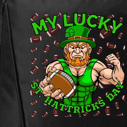 Leprechaun St Patricks Day My Lucky Football St Hattricks Gift City Backpack