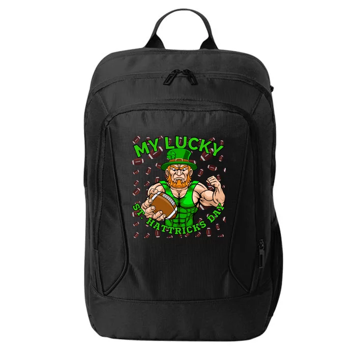 Leprechaun St Patricks Day My Lucky Football St Hattricks Gift City Backpack