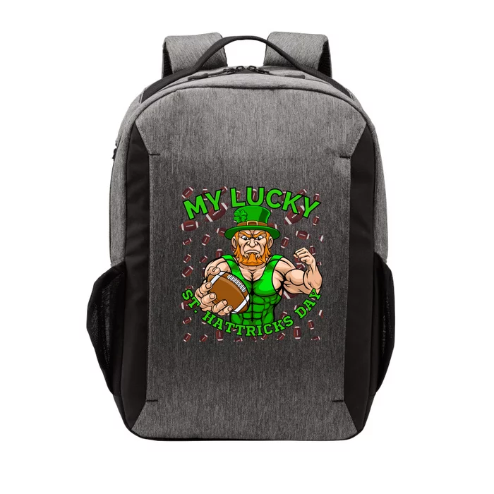 Leprechaun St Patricks Day My Lucky Football St Hattricks Gift Vector Backpack