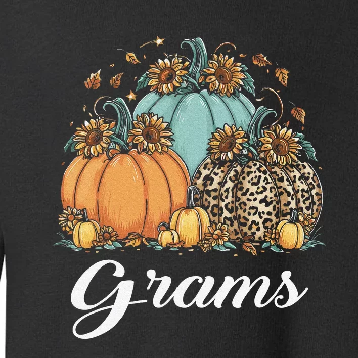 Leopard Sunflower Pumpkin Grams Halloween Toddler Sweatshirt