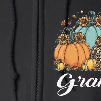 Leopard Sunflower Pumpkin Grams Halloween Full Zip Hoodie