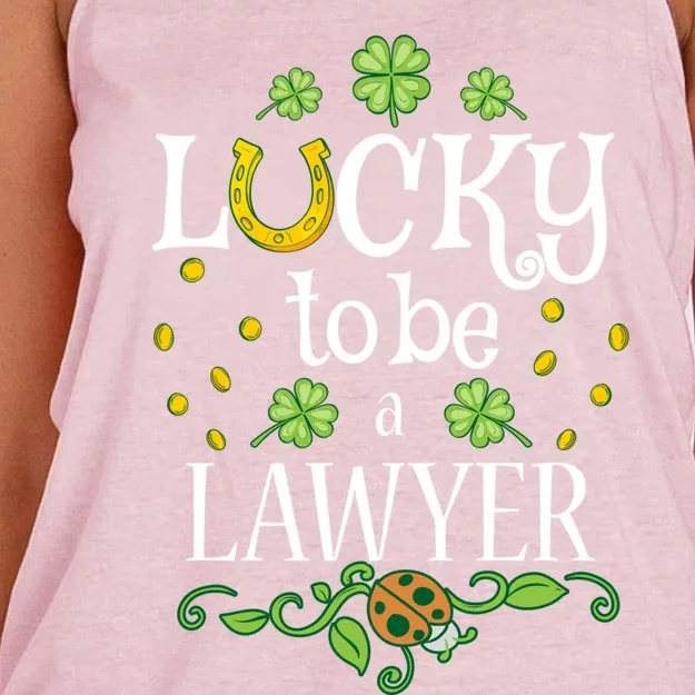 Lawyer St Patrick's Day Lucky To Be A Lawyer Gift Women's Knotted Racerback Tank