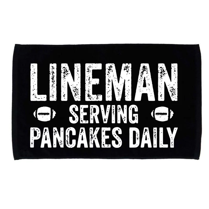 Lineman Serving Pancakes Daily Football Offensive Lineman Microfiber Hand Towel