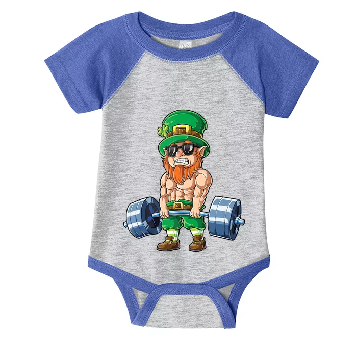 Leprechaun St Patricks Day Weightlifting Deadlift Fitness Gift Infant Baby Jersey Bodysuit