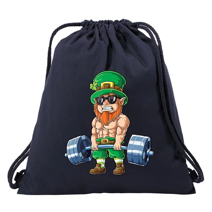 Leprechaun St Patricks Day Weightlifting Deadlift Fitness Gift Drawstring Bag