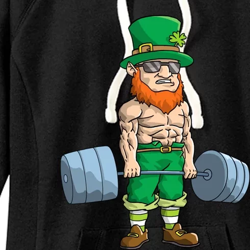 Leprechaun St Patricks Day Deadlift Fitness Weightlifting Cool Gift Women's Fleece Hoodie