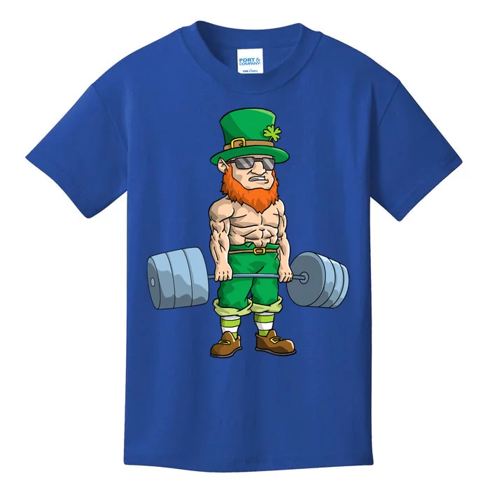 Leprechaun St Patricks Day Deadlift Fitness Weightlifting Cool Gift Kids T-Shirt