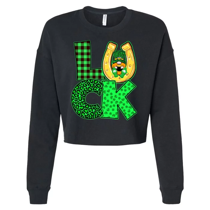 Luck St Patricks Day Lucky Leprechaun Cute Cropped Pullover Crew