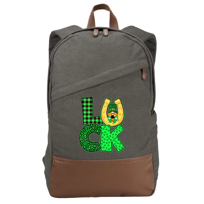 Luck St Patricks Day Lucky Leprechaun Cute Cotton Canvas Backpack