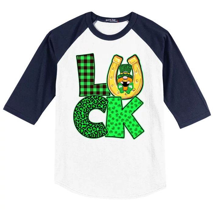 Luck St Patricks Day Lucky Leprechaun Cute Baseball Sleeve Shirt