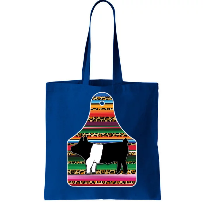 Livestock Show Pig Cheetah Serape Ear Tag Hamp Swine Gift Tote Bag