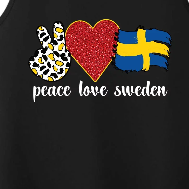 Love Sweden Proud Swedish Flag Swedish Roots Gift Performance Tank