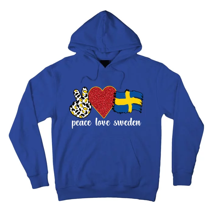 Love Sweden Proud Swedish Flag Swedish Roots Gift Tall Hoodie